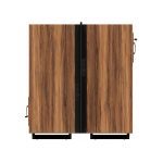 Móveis para Escritório Estação de Trabalho Dupla 1,20x1,35m 02 Lugares c/ Gavetas c/ ponto de tomada PÉ QUADRO - Cor Nogal Sevilha - 63097