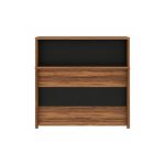 Móveis para Escritório Mesa para Recepção e Balcão Atendimento Madeira Alta Qualidade 1,35x1,13m Nogal Sevilha / Preto 63081