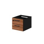 Móveis para Escritório Gaveteiro Suspenso p/ Mesa  (02 Gav) - WORKSTART - NOGAL SEVILHA / PRETO - 21420