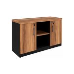 Móveis para Escritório Armário Credenza Escritório 120cm Madeira com Nicho - Sevilha / Preto - 21412