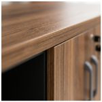 Móveis para Escritório Armário Baixo GOLD Credenza ESPECIAL - 1,60x0,73x0,45m  - GEBBWORK - NOGALSEVILHA / PRETO - 23502