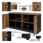 Móveis para Escritório Armário Baixo GOLD Credenza ESPECIAL - 1,60x0,73x0,45m  - GEBBWORK - NOGALSEVILHA / PRETO - 23502