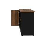 Móveis para Escritório Armário Baixo GOLD Credenza ESPECIAL - 1,60x0,73x0,45m  - GEBBWORK - NOGALSEVILHA / PRETO - 23502
