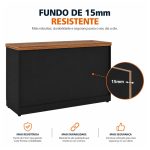 Móveis para Escritório Armário Baixo GOLD Credenza ESPECIAL - 1,60x0,73x0,45m  - GEBBWORK - NOGALSEVILHA / PRETO - 23502