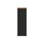 Móveis para Escritório Armário Multiuso com Prateleiras - Preto e Amadeirado - 161x40x45cm Nogal Sevilha / Preto 21432