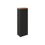 Móveis para Escritório Armário Multiuso com Prateleiras - Preto e Amadeirado - 161x40x45cm Nogal Sevilha / Preto 21432