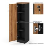 Móveis para Escritório Armário Torre de Escritório com Chave e Tampo 40mm Organização Home Office Nogal Sevilha 21434