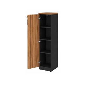 Armário Torre de Escritório com Chave e Tampo 40mm Organização Home Office Nogal Sevilha 21434