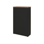 Móveis para Escritório Armário Multiuso Escritório Pollo Madeira Preto Premium 80cm Nogal Sevilha 21414