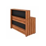 Móveis para Escritório Mesa para Recepção e Balcão Atendimento Madeira Alta Qualidade 1,35x1,13m Nogal Sevilha / Preto 63081