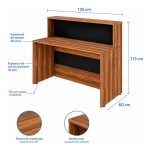 Móveis para Escritório Mesa para Recepção e Balcão Atendimento Madeira Alta Qualidade 1,35x1,13m Nogal Sevilha / Preto 63081