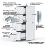 Móveis de Aço Arquivo de Aço 04 Gav - (70cm) - CHAPA # 26 - TRILHO TELESC - 1,36x0,47x0,70m - CZ/CZ - AMAPA - 13104