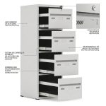 Móveis de Aço Arquivo de Aço 04 Gav. - CHAPA # 26 - S/ TRILHO TELESC - (60cm) - 1,33x0,47x0,60m - CZ/CZ - W3 - 18000