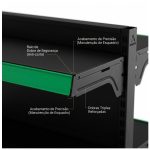 Gondola Centro 137 FIT Continuação Preto 8 Bandeja Etiqueta Verde - 39301