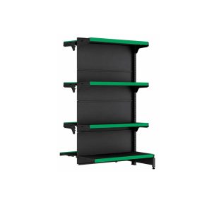 Gondola Centro 137 FIT Continuação Preto 8 Bandeja Etiqueta Verde - 39301