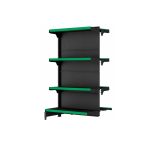 Gondola Centro 137 FIT Continuação Preto 8 Bandeja Etiqueta Verde - 39301