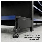 Gôndola Centro Preta Continuação 137 com 8 Bandeja Etiqueta Azul - 39302