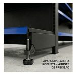 Gôndola Centro Preta Inicial 1,70m com 10 Bandeja Etiqueta Azul - 39407