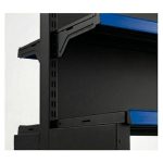 Gôndola Centro Preta Continuação 2,02m com 12 Bandeja Etiqueta Azul - 39310