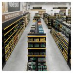 Gôndola Centro Preta Continuação 137 com 8 Bandeja Etiqueta Amarelo - 39315