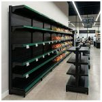Gôndola Parede Preta Continuação 2,02m com 6 Bandeja Etiqueta Verde - 39507
