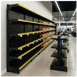 Gôndola Parede Preta Continuação 1,70m com 5 Bandejas Etiqueta Amarela - 39512