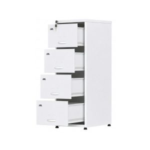 Arquivo de Aço 04 Gav - (70cm) - CHAPA # 26 - TRILHO TELESC - 1,36x0,47x0,70m - CZ/CZ - AMAPA - 13104
