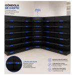 CANTO de Gondola 2,02m com 6 Bandejas Etiqueta Azul - 39431