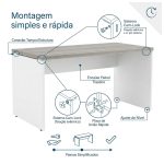 Sem categoria Mesa para Escritório Reta 1,70x0,70m - S/ Gavetas - Fresno / Branco - 71104
