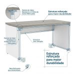 Sem categoria Mesa para Escritório Reta 1,70x0,70m - S/ Gavetas - Fresno / Branco - 71104