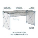 Sem categoria Mesa para Escritório Reta 1,70x0,70m - S/ Gavetas - Fresno / Branco - 71104