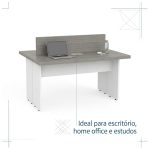 Sem categoria Mesa Estação de Trabalho 2,40x1,20m 04 Lugares s/ Gavetas c/ ponto para tomadas - Fresno / Branco - 71120