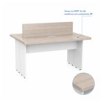 Sem categoria Mesa Estação de Trabalho 2,40x1,20m 04 Lugares s/ Gavetas c/ ponto para tomadas - Fresno / Branco - 71120