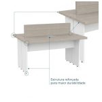 Sem categoria Mesa Estação de Trabalho 2,40x1,20m 04 Lugares s/ Gavetas c/ ponto para tomadas - Fresno / Branco - 71120