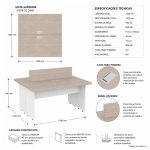 Sem categoria Mesa Estação de Trabalho 2,40x1,20m 04 Lugares s/ Gavetas c/ ponto para tomadas - Fresno / Branco - 71120
