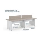 Sem categoria Mesa Estação de Trabalho 2,40x1,20m 04 Lugares s/ Gavetas c/ ponto para tomadas - Fresno / Branco - 71120