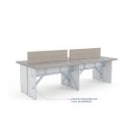 Sem categoria Mesa Estação de Trabalho 2,40x1,20m 04 Lugares s/ Gavetas c/ ponto para tomadas - Fresno / Branco - 71120
