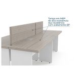 Sem categoria Mesa Estação de Trabalho 2,40x1,20m 04 Lugares s/ Gavetas c/ ponto para tomadas - Fresno / Branco - 71120