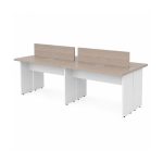 Sem categoria Mesa Estação de Trabalho 2,40x1,20m 04 Lugares s/ Gavetas c/ ponto para tomadas - Fresno / Branco - 71120