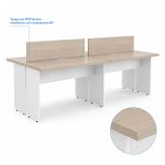 Sem categoria Mesa Estação de Trabalho 2,40x1,20m 04 Lugares s/ Gavetas c/ ponto para tomadas - Fresno / Branco - 71120