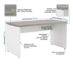 Sem categoria Mesa para Escritório Reta 1,70x0,70m - S/ Gavetas - Fresno / Branco - 71104